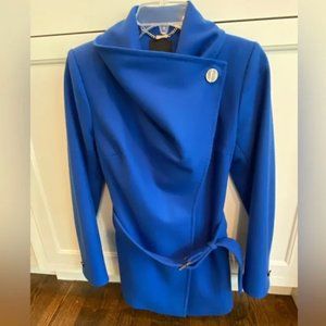 Ted Baker - Short Wrap Wool Coat, Royal Blue (Size 1)